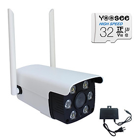 Camera IP Wifi Ngoài Trời Yoosee QW - 216S Full HD 1080 + Thẻ Nhớ Yoosee 32GB - Hàng Nhập Khẩu