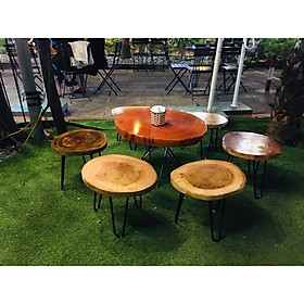 Mua Bàn Tròn 3 Chân Sắt Hairpin Gỗ Xà Cừ  Bàn Cafe  Bàn Ghế Ban Công