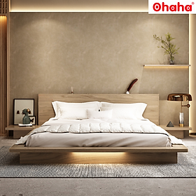 Giường ngủ bệt thông minh kiểu Nhật cao cấp có tap đầu giường và đèn Led cảm ứng Ohaha - GB002