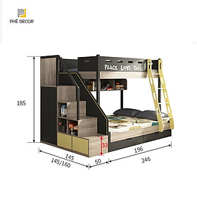 Mua GIƯỜNG TẦNG TRẺ EM - GT08 - Giường + Giá sách