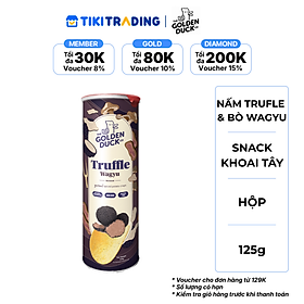 Snack Khoai Tây Thượng Hạng THE GOLDEN DUCK Vị Nấm Trufle & Bò Wagyu Hộp 125g