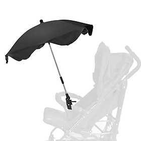 Ô che nắng mưa có kẹp cho xe đẩy trẻ em-Màu đen