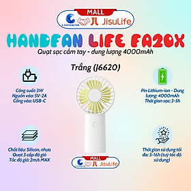 Mua Quạt sạc cầm tay mini JisuLife HandFan Life3 FA20X Pin4000mAh  Sạc Nhanh  vỏ ABS - Hàng chính hãng