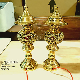 Đèn đồng long phụng thờ gia tiên thương hiệu Thuận Phát ( 3 cỡ: 27cm, 30cm, 37cm)