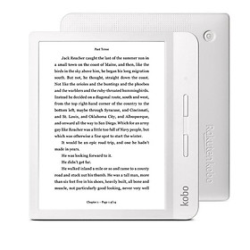 Máy đọc sách Kobo Libra H20 8GB Trắng/Đen có đèn nền vàng, chống nước - Hàng nhập khẩu