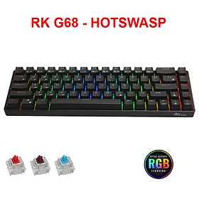 HOTSWASP - Bàn phím cơ mini không dây Royal Kludge RK G68 Bluetooth 5.1 cơ học 68 phím Đèn nền RGB 65% bố cục nhỏ gọn - Hàng chính hãng