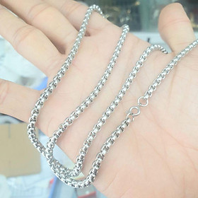 (Khóa Tròn+ Không Phai Màu) Dây Chuyền Ống Vuông Titanium Cao Cấp+Dùng lâu dài tắm rửa không phai