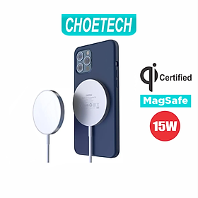 Đế Sạc Không Dây Nam Châm 15W Cho iPhone 12 CHOETECH T517 Kèm Cáp Micro USB - Hàng Chính Hãng