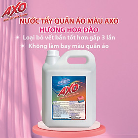 NƯỚC TẨY GIỮ MÀU AXO CAN 5 LÍT - HƯƠNG HOA ĐÀO/ TƯƠI MÁT