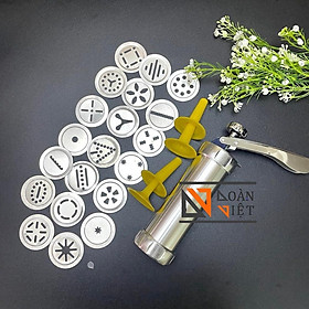 Mua Dụng cụ tạo hình (SÚNG BẮN ) BÁNH COOKIES  KHUÔN NHẤN BÁNH QUY - INOX. Dụng cụ làm bánh chuyên nghiệp