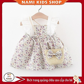 Đầm hoa nhí 2 dây cánh tiên dễ thương cho bé gái