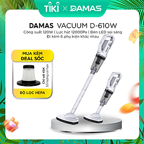 Máy Hút Bụi Cầm Tay Không Dây Sử Dụng Pin Sạc Damas Vacuum Cleaner D610 - Hàng Chính Hãng