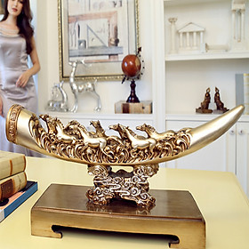 Decor trang trí - tượng ngà voi bát mã