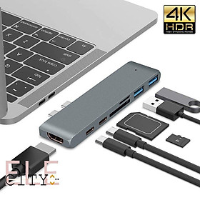 Bộ chuyển đổi 107ele cổng USB 3.1 Type-C sang cổng Hdmi 4k 3 USB C cổng 3.0 Tf Pd cho máy tính xách tay Laptop táo Pro