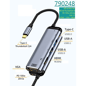 Mua Hub usb type c ra hdmi  + vga cho các dòng laptop thunderbolt 3/ 4 và macbook m1
