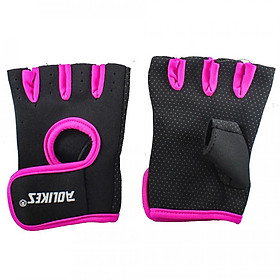 Găng tay thể thao tập Gym, tập tạ AOLIKES TC-1678 - đen viền hồng