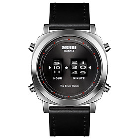 Đồng hồ nam sáng tạo SKMEI 1519 thể thao,hiển thị thời gian chống thấm nước-Màu Bạc đen