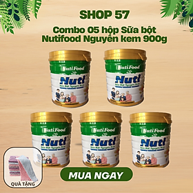 COMBO 05 Hộp Sữa Bột Nguyên Kem Nutifood 900g – Dinh Dưỡng Cho Cả Gia Đình – Hàng Chính Hãng