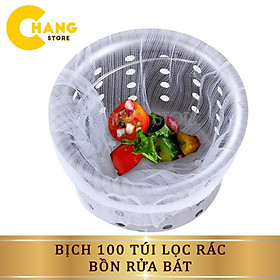 Mua Bịch 100 túi lọc rác bồn rửa chén co giãn tốt  phủ kín  phù hợp với nhiều loại bồn