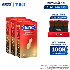 Bộ 3 Bao Cao Su Durex Fetherlite – Hộp 12 bao