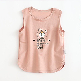 Áo Thun Cộc Tay In Hình Gấu Cho Bé Trai Bé Gái , Áo Ba Lỗ Chất Cotton Đũi Cao Cấp Cho Bé Từ 6-28Kg
