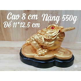 TƯỢNG CÓC THIỀM THỪ NGẬM TIỀN TÀI LỘC CÓ ĐẾ CAO 8CM