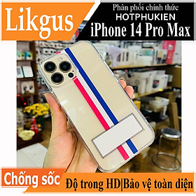 Ốp lưng chống sốc cho iPhone 14 Pro Max (6.7 inch) hiệu Likgus Thom Browne (bảo vệ toàn diện, chất liệu cao cấp, thiết kế thời trang 3 sọc màu) - hàng nhập khẩu