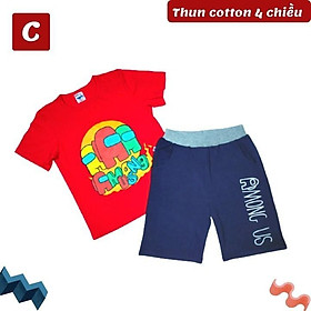 Quần áo trẻ em béo phì bé trai Among US từ 22-58kg - Đồ bộ bé trai chất thun cotton 4 chiều-Hương Nhiên