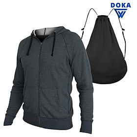 Áo khoác nam chống nắng gió thu đông Doka (NBLS201) chất liệu nỉ giữ ấm cao cấp có màu đen , xám đậm , xám lợt