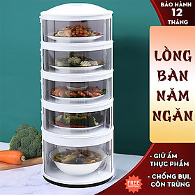 Lồng Bàn Đa Tầng, Khay Hộp Đậy Thức Ăn 5 Tầng - Giữ Nhiệt, Chống Bụi Và Côn Trùng Tiện Dụng Mẫu Mới 