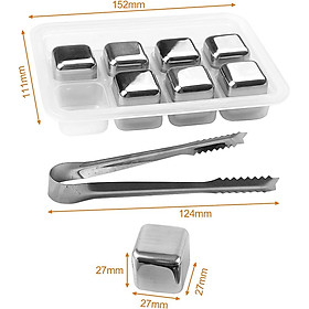 Đá inox Firschoie set 8 viên + dụng cụ gắp Hàng Đức