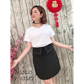 13123 Áo BIG SIZE cổ tim trơn hàng Quảng Châu vải cotton xịn mịn đẹp