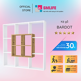 Kệ sách gỗ hiện đại SMLIFE Bardot | Gỗ MDF dày 17mm chống ẩm | D137xR23xC137cm