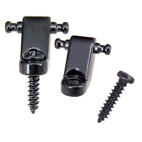2x Durable 2pcs/Pack Electric Guitar Roller String Retainer with Mounting Screws, Black