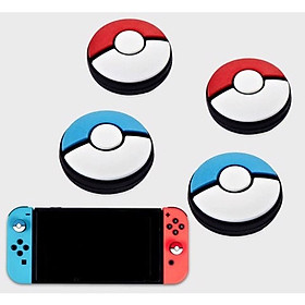 Mua set 4 nút bọc cần analog bảo vệ cho tay cầm joy-con nintendo switch silicon mẫu poke xanh đỏ