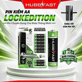 Pin AA HubbFast Lock Edition - Pin Kiềm Alkaline Chuyên Dụng Cho Khóa Cửa Thông Minh, Vỉ 4 Viên AA 1.5V, Lên Đến 10.000 Lần Mở Khóa, Chống Rò Rỉ, Lưu Trữ 12 Năm - Dùng Cho Khóa Yale Kaadas Philips Samsung Hafele Xiaomi