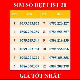 SIM SỐ ĐẸP MOBIFONE DẠNG TAXI, DỄ NHỚ- ĐĂNG KÝ ONLINE CHÍNH CHỦ - Chọn List 30 - HÀNG CHÍNH HÃNG