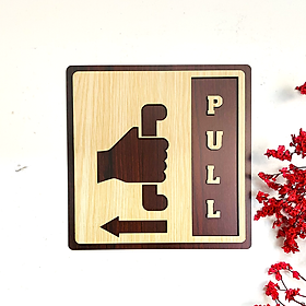 PP6 - Bảng gỗ dán cửa Kéo - Đẩy, Pull - Push Decor trang trí hình vuông