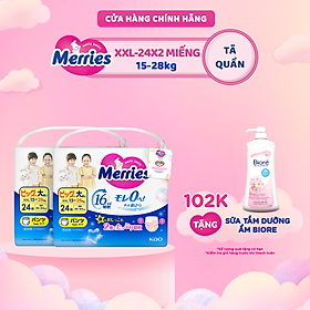 Combo 2 Tã/bỉm quần Merries Đủ Size M52/L44/XL38/XXL24