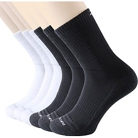 6 Pairs of Cotton Half Cushion Crew Socks Comfortable Breathable Socks for Men