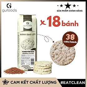Bánh gạo lứt GUfoods (170g) - Không chiên dầu, Không đường, Từ gạo và ngũ cốc nguyên hạt, Lành mạnh, Phù hợp Eat clean, Ăn vặt healthy, Thực dưỡng, Tập gym, Thuần chay, Đa dạng hương vị