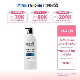 Dầu gội cao cấp Hàn Quốc Kerasys Moisturizing - Trắng xanh (Cân bằng độ ẩm cho mái tóc khô xơ, dễ gãy) 600ml