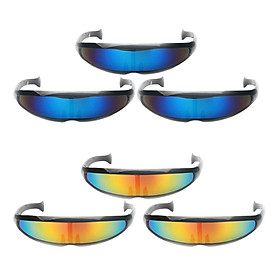 6pcs Futuristic Narrow Lens Visor Eyewear Sunglasses