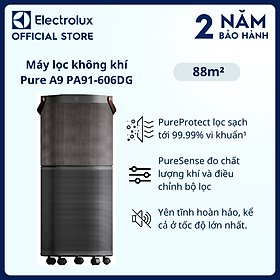 Máy lọc không khí Electrolux 5 bước lọc Pure A9 cho phòng có diện tích 88m - PA91-606DG - Lọc sạch 99.99 vi khuẩn, chỉ số chất lượng không khí, tính năng kh