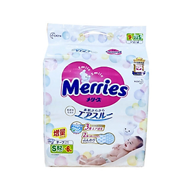 [Quà tặng không bán] Bỉm - Tã dán Merries size S 82 cộng 6 miếng (cho bé 4 - 8kg)