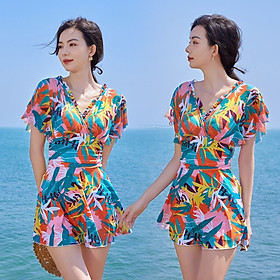 Đồ bơi nữ dạng váy duyên dáng kín đáo có quần short liền trong váy