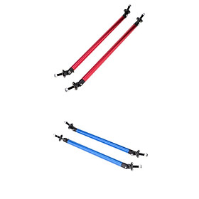 4 Pieces Car Adjustable Wind Splitter Bumper Chin Lip Rod Support Red+Blue