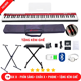 Đàn Piano Điện Bora BX II Phím Sáng - 88 Phím Nặng Cảm Lực- Kết Nối Bluetooth + Chân Đàn