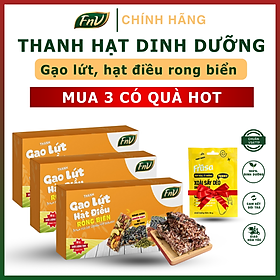 [Mua 3 có quà HOT] Thanh gạo lứt hạt điều rong biển FnV, mua 3 hộp 90g + Tặng 1 xoài sấy dẻo Frusa 35g