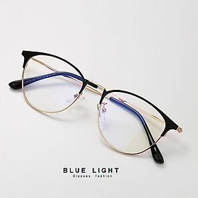 Kính Giả Cận, Gọng Kính Cận Nam Nữ Mắt Mèo Dáng Nhỏ Đen Vàng Không Độ Hàn Quốc - BLUE LIGHT SHOP